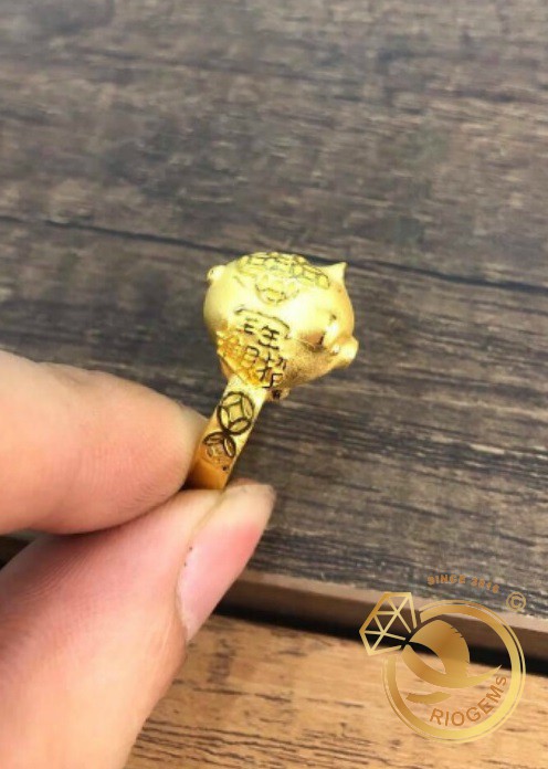 Nhẫn vàng hình heo con vàng cho nữ Riogems