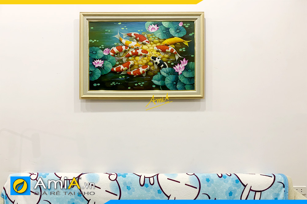 Tranh Cá Chép Cửu Ngư Quần Hội