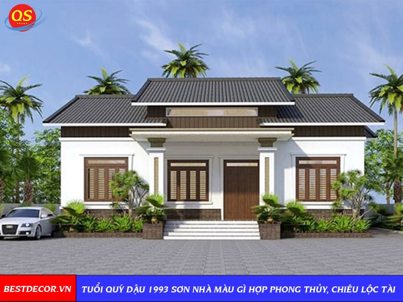 Cửa chính màu trắng hợp mệnh Kim