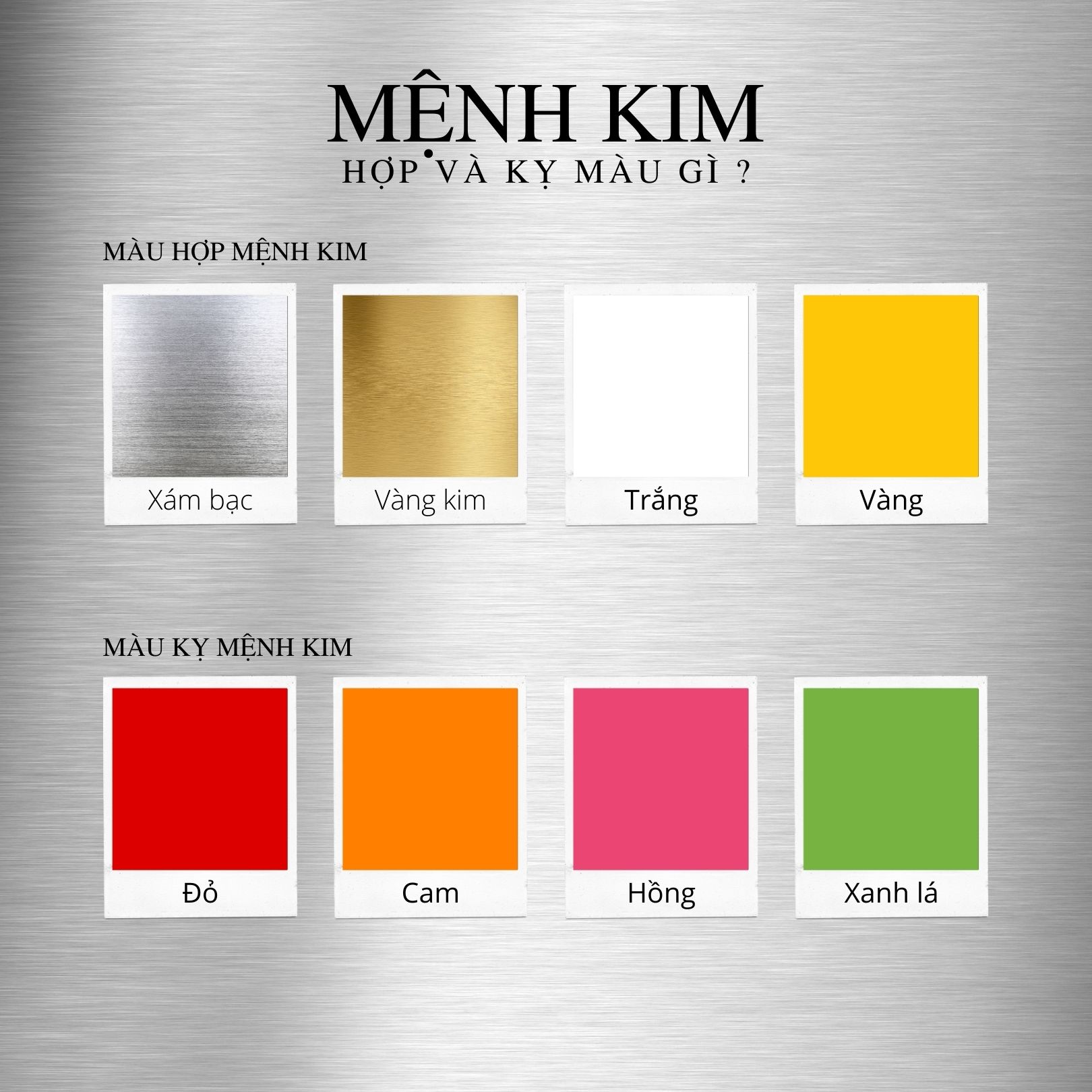 Màu sắc hợp với mệnh Kim