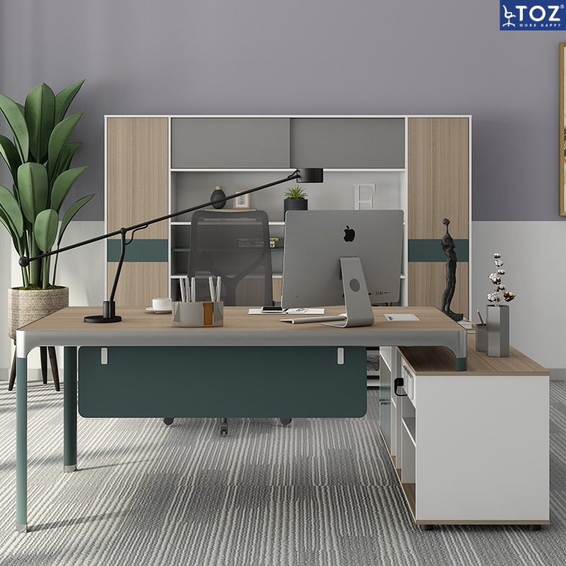 Bàn giám đốc màu xanh dương hợp mệnh Mộc