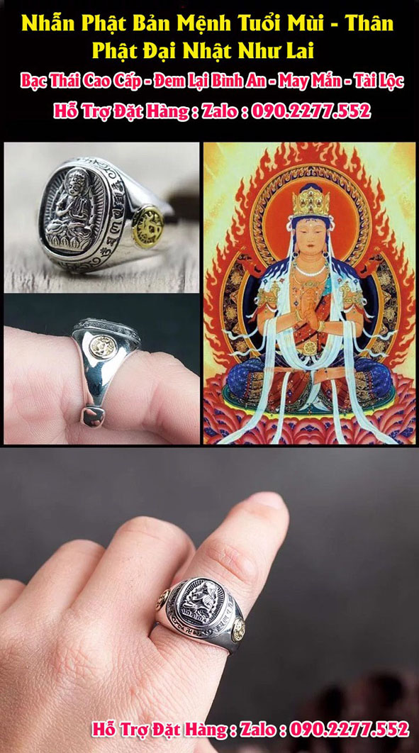 Nhẫn phong thủy bạc cho tuổi Tân Mùi