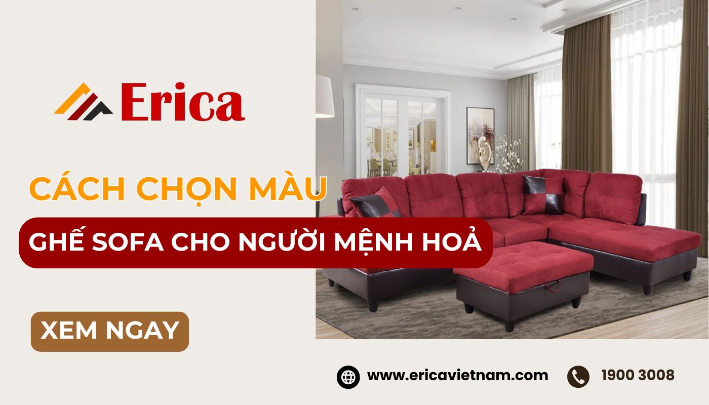 Màu sofa hợp mệnh Hỏa thu hút tài lộc