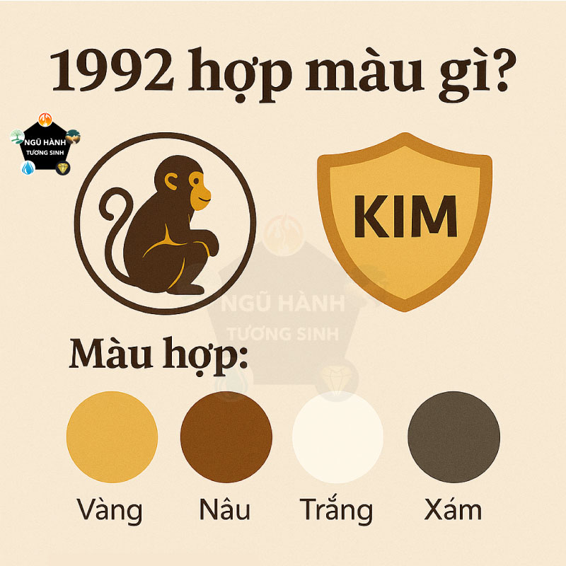 Tuổi Nhâm Thân 1992 hợp màu gì