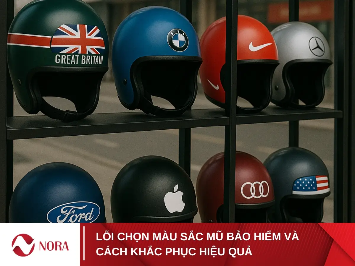 Mũ bảo hiểm màu xanh lam giúp bình an