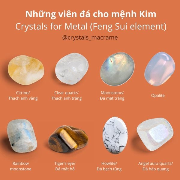 Đá hợp mệnh Kim