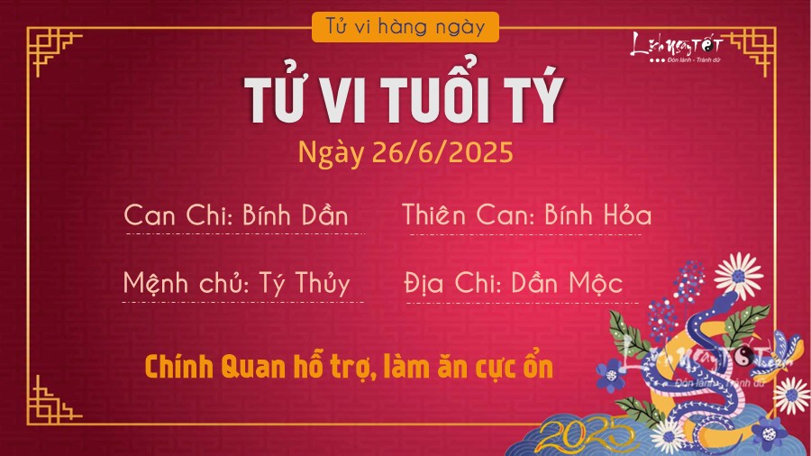 Tuổi Tý tháng 6 2025