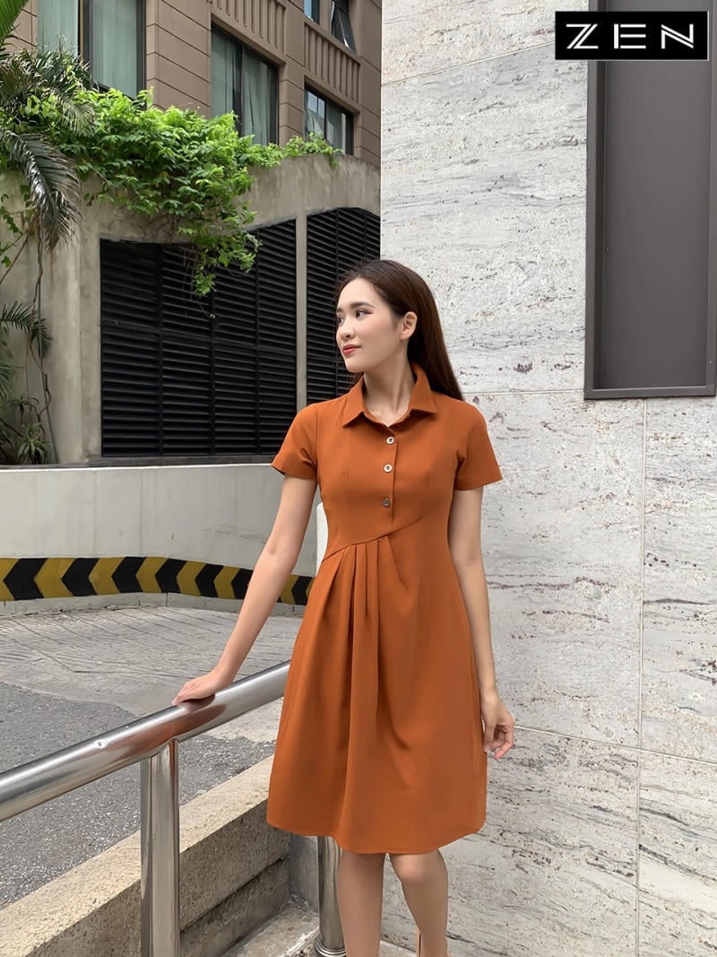 Nữ tuổi Dần phối đồ cam đất