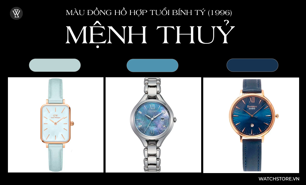 Đồng hồ dây da cho người sinh năm 1996