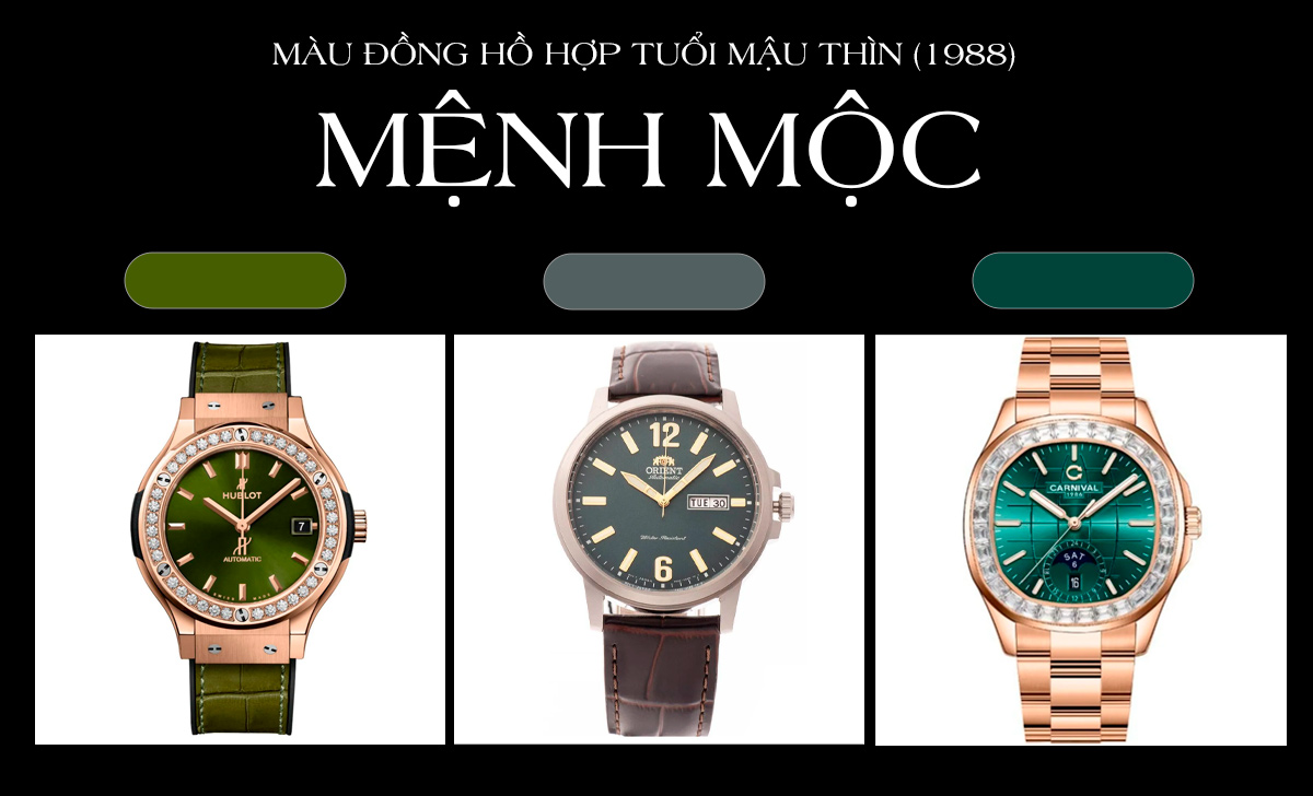 Đồng hồ màu đen hợp tuổi Mậu Thìn