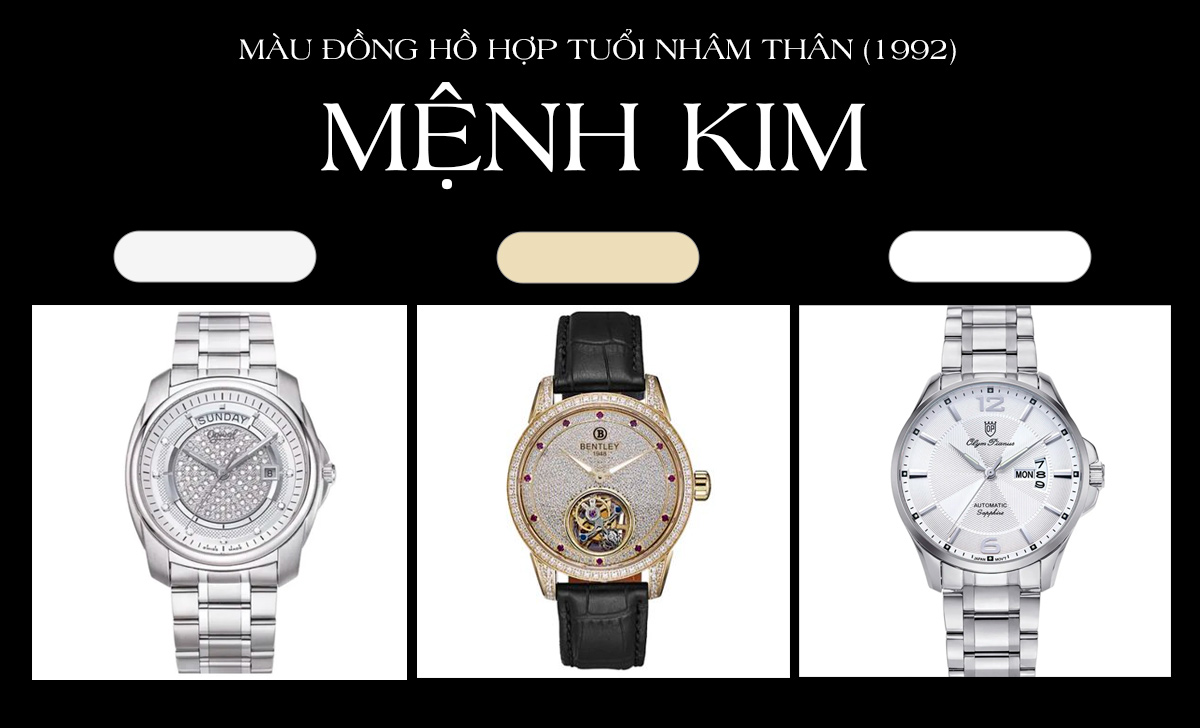 Đồng hồ màu bạc hợp tuổi Nhâm Thân