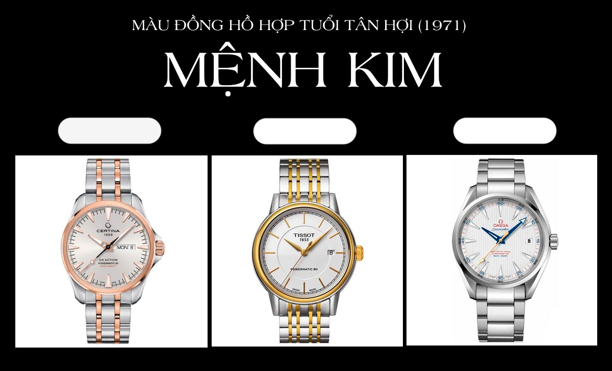 Mẫu đồng hồ hợp tuổi Tân Hợi