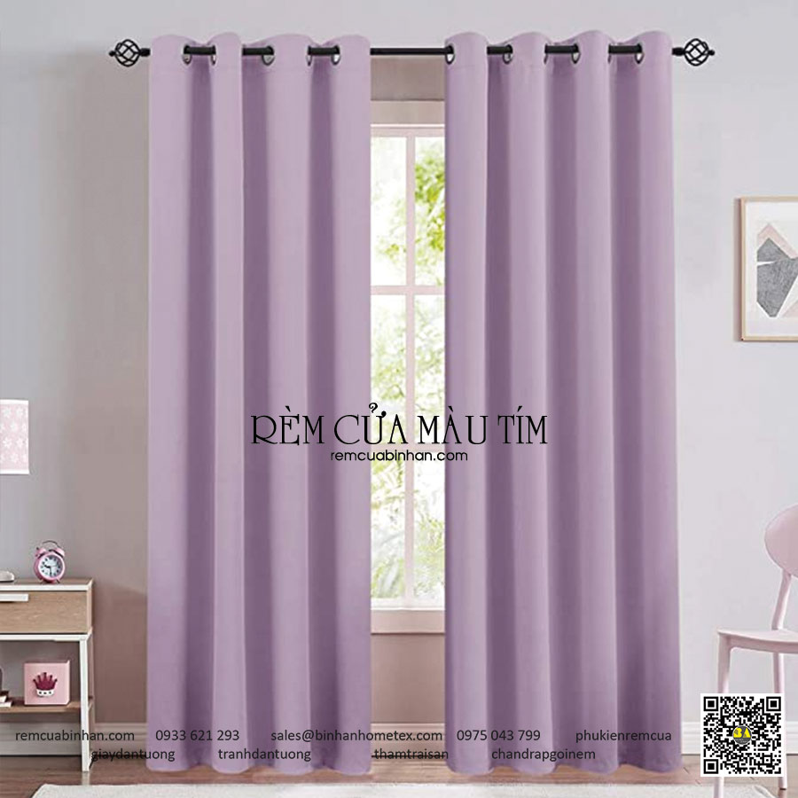Rèm cửa màu tím lãng mạn