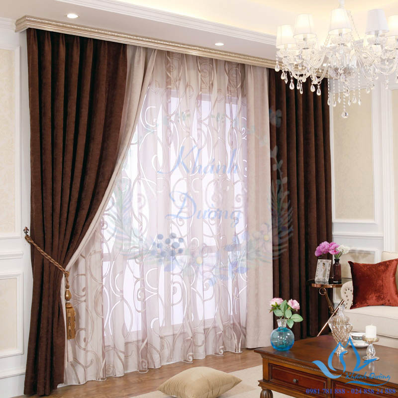 Rèm màu nâu hợp mệnh Thổ