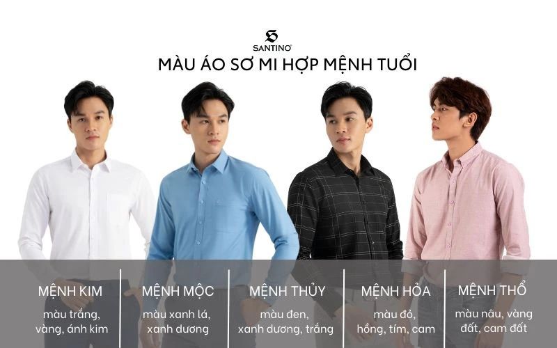 Áo sơ mi vàng nhạt cho nam Mậu Dần